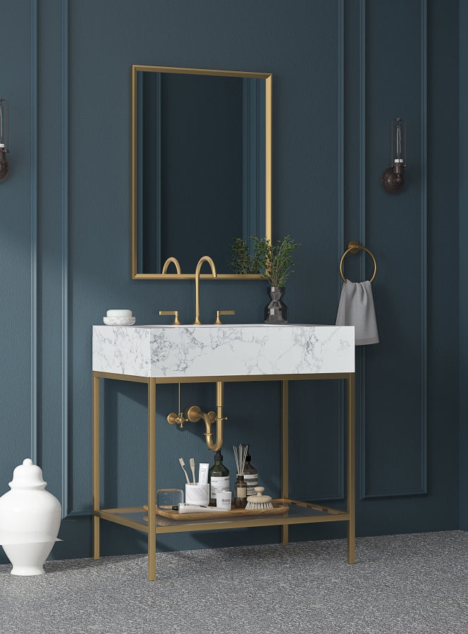 Meuble-lavabo mural pour salle de bain avec lavabo inclus
