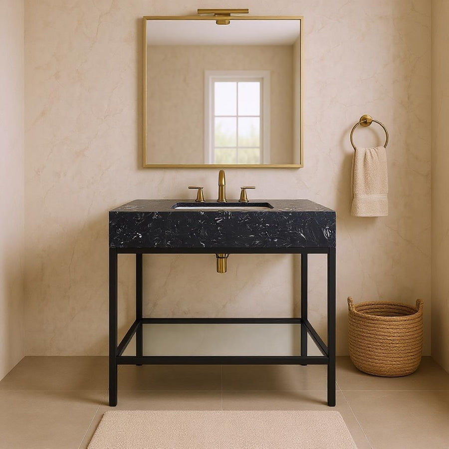 Meuble-lavabo mural pour salle de bain avec lavabo inclus