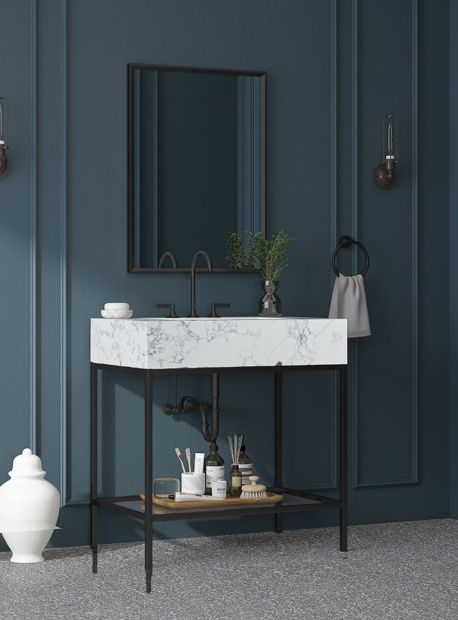 Meuble-lavabo mural pour salle de bain avec lavabo inclus