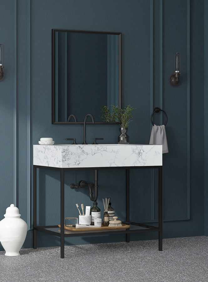 Meuble-lavabo mural pour salle de bain avec lavabo inclus