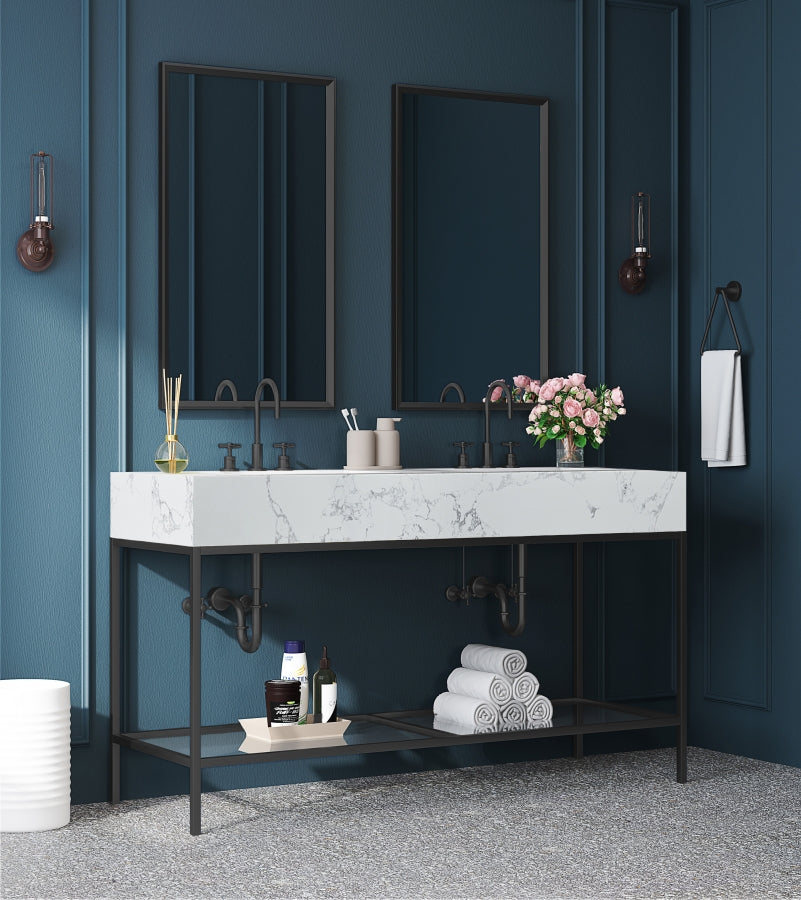 Meuble-lavabo mural pour salle de bain avec lavabo inclus