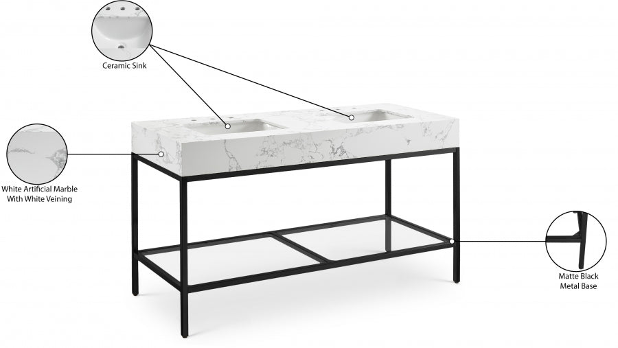 Meuble-lavabo mural pour salle de bain avec lavabo inclus