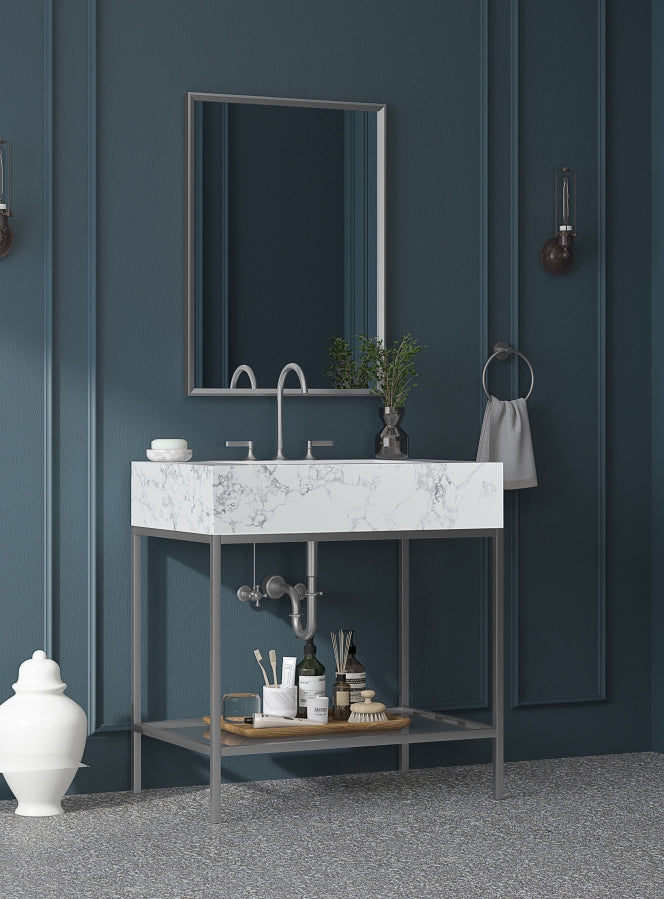Meuble-lavabo mural pour salle de bain avec lavabo inclus