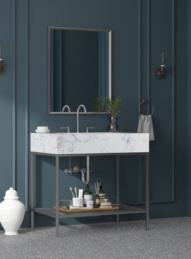 Meuble-lavabo mural pour salle de bain avec lavabo inclus