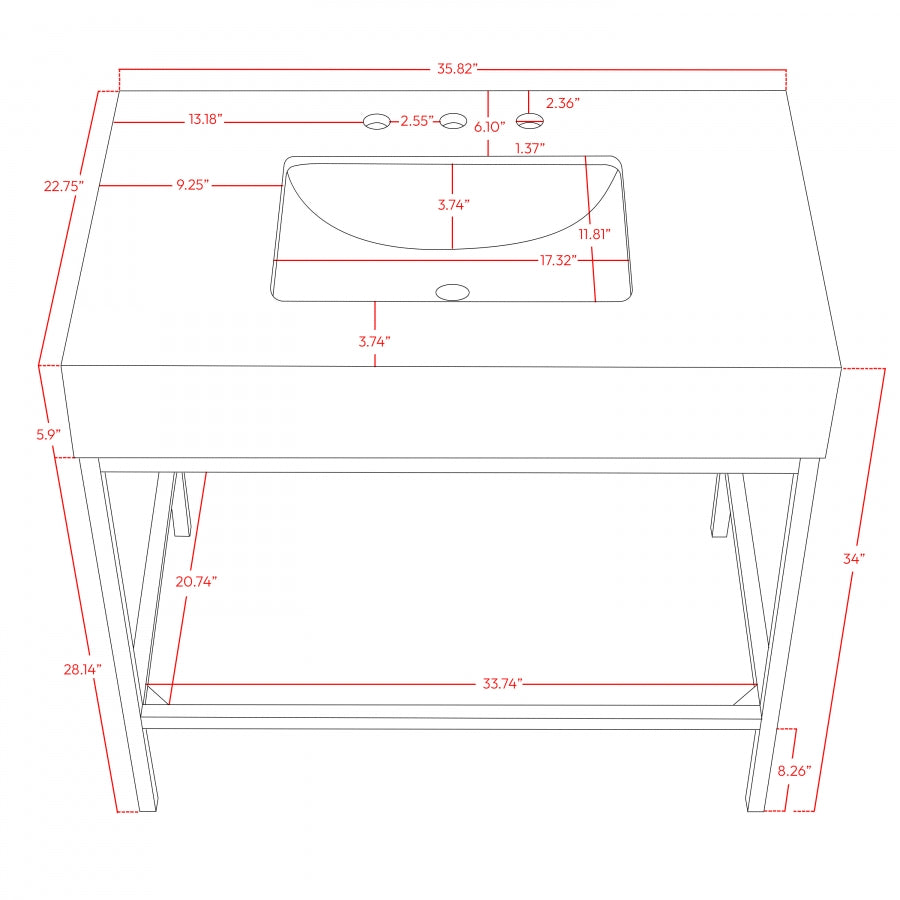 Marmo Engineered Stone Top and Brushed Chrome, Steel And Glass Base Vanity
