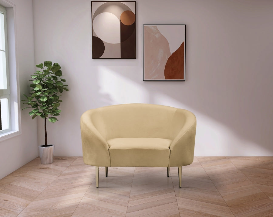 Fauteuil d'appoint rembourré en chenille Vivi
