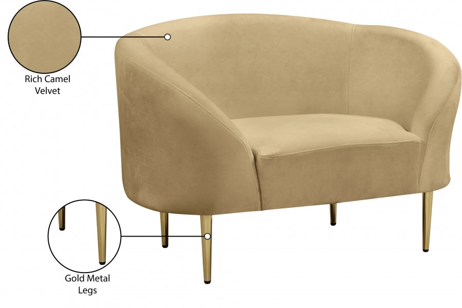 Fauteuil d'appoint rembourré en chenille Vivi