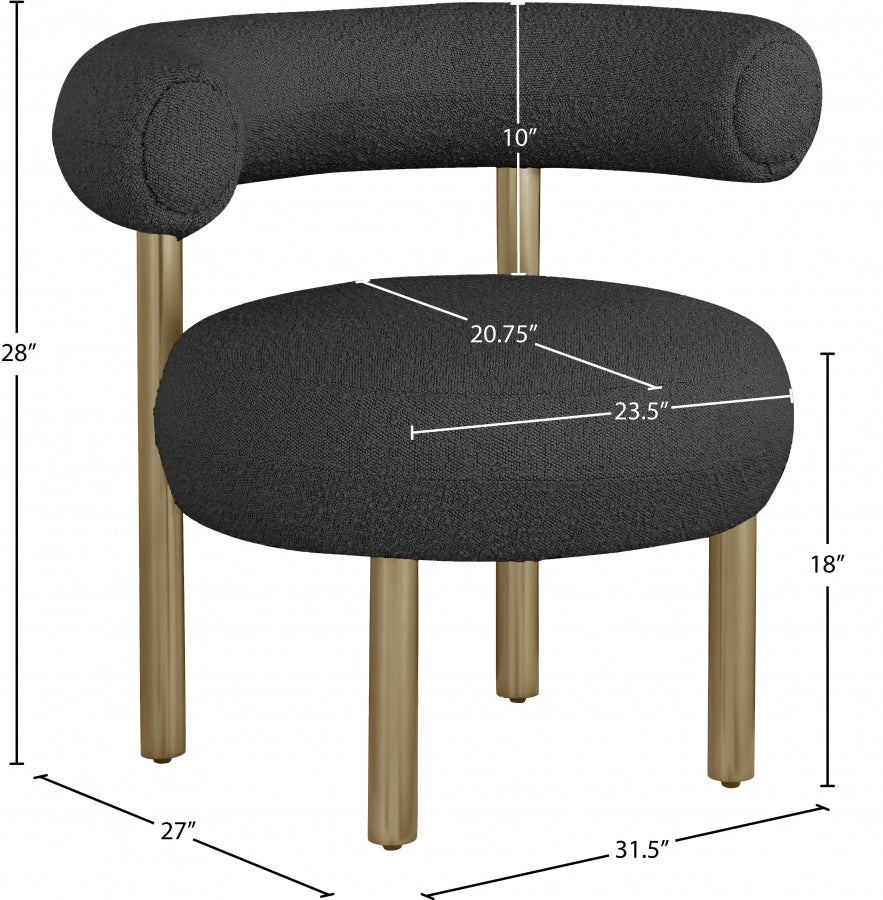 Fauteuil d'appoint rembourré en chenille Vivi
