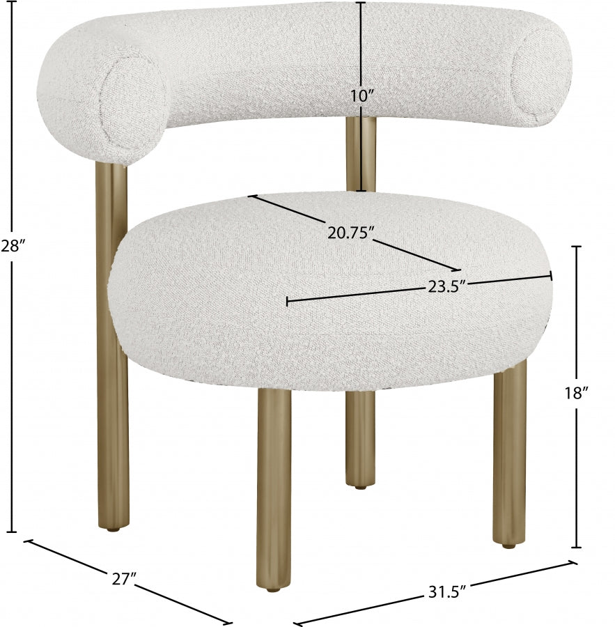Fauteuil d'appoint rembourré en chenille Vivi