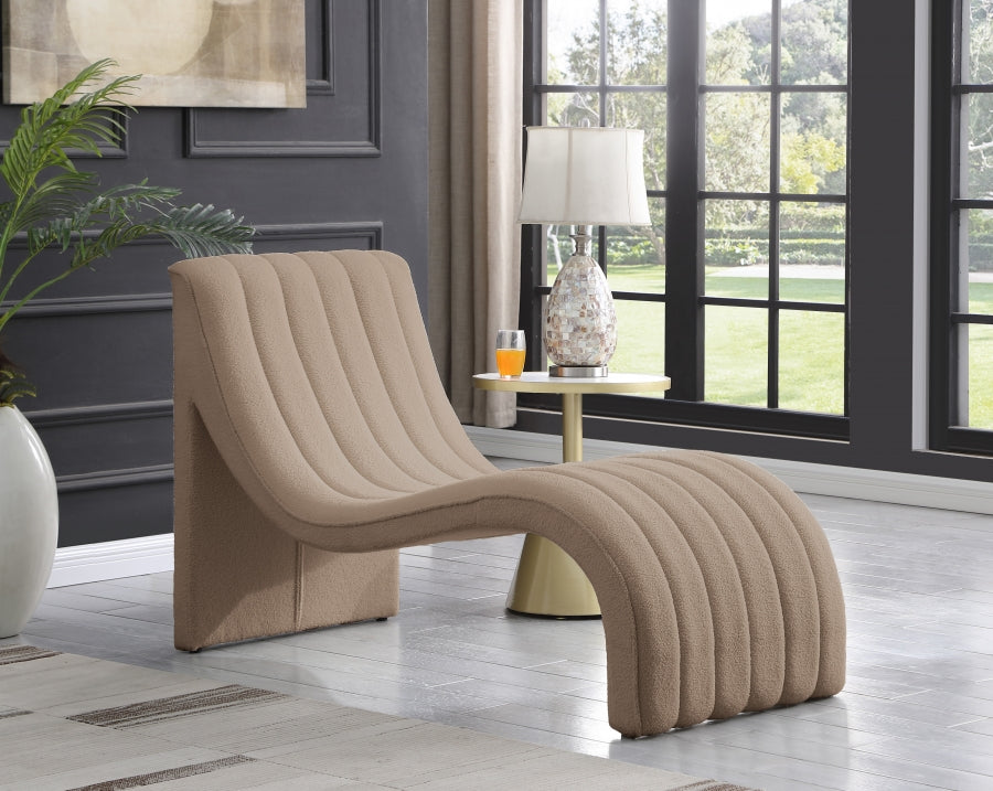 Chaise longue en tissu Orian Teddy
