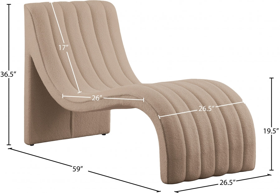 Chaise longue en tissu Orian Teddy