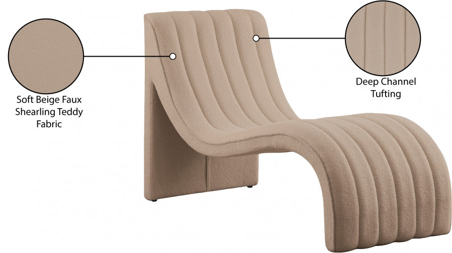 Chaise longue en tissu Orian Teddy