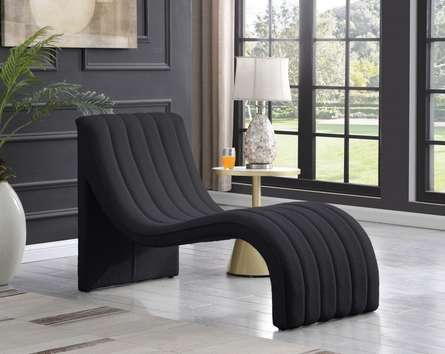 Chaise longue en tissu Orian Teddy