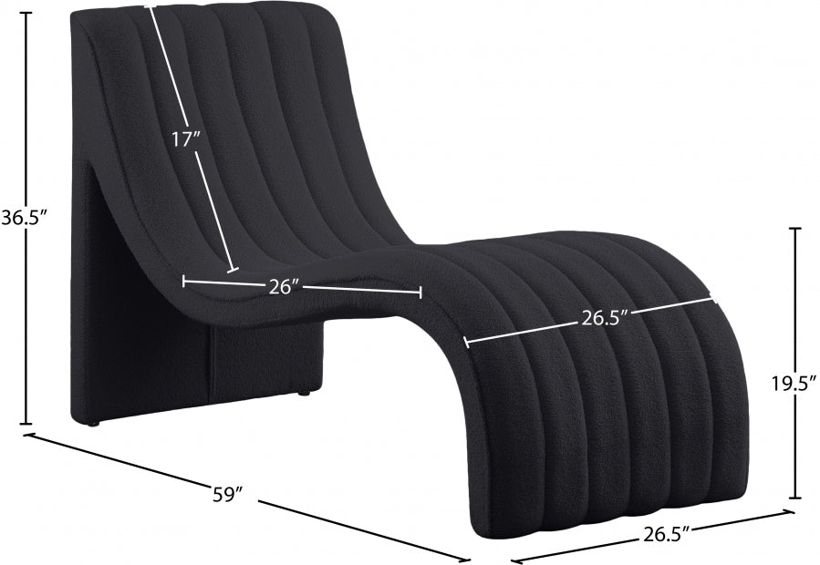 Chaise longue en tissu Orian Teddy