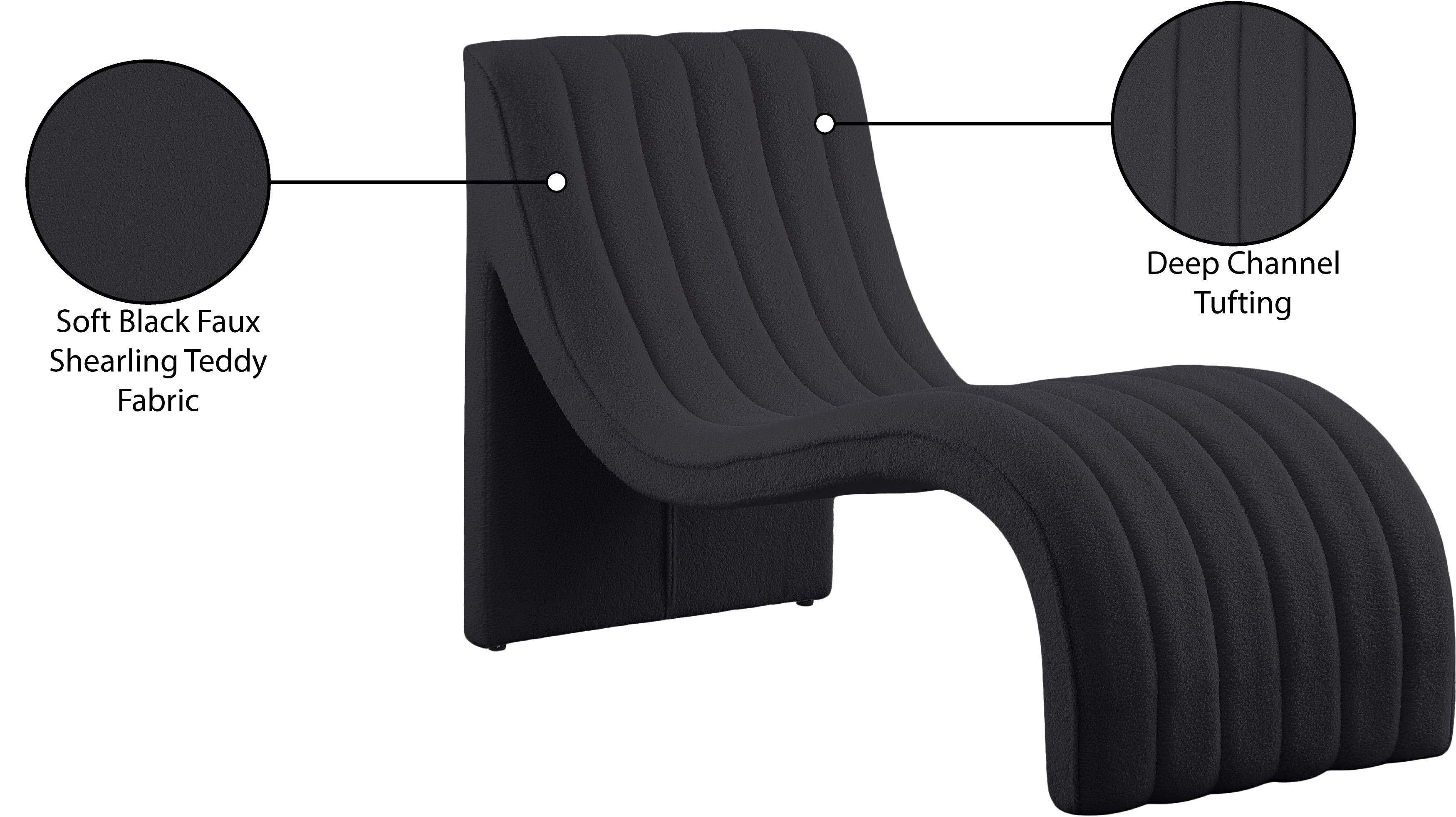 Chaise longue en tissu Orian Teddy