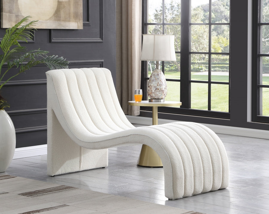 Chaise longue en tissu Orian Teddy
