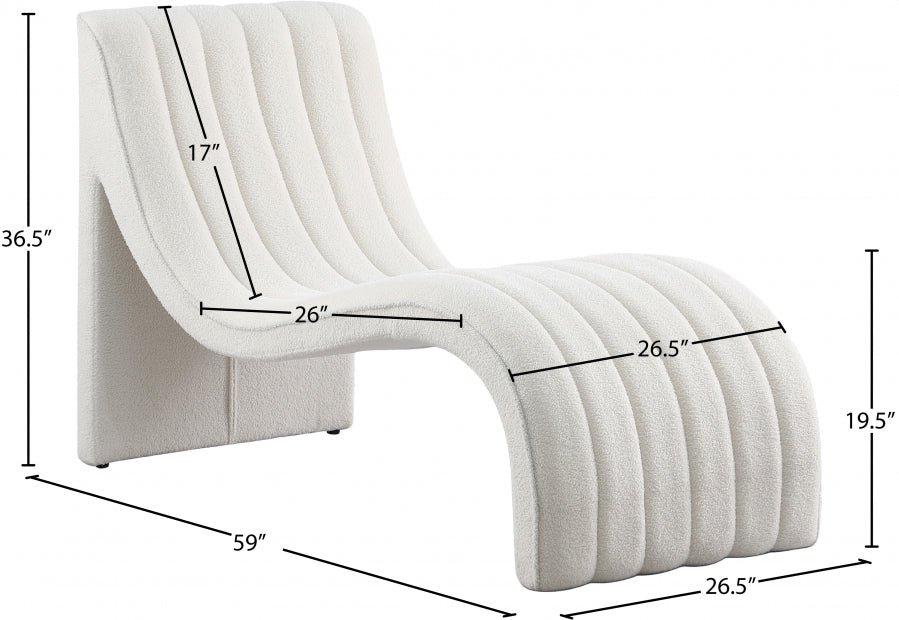 Chaise longue en tissu Orian Teddy