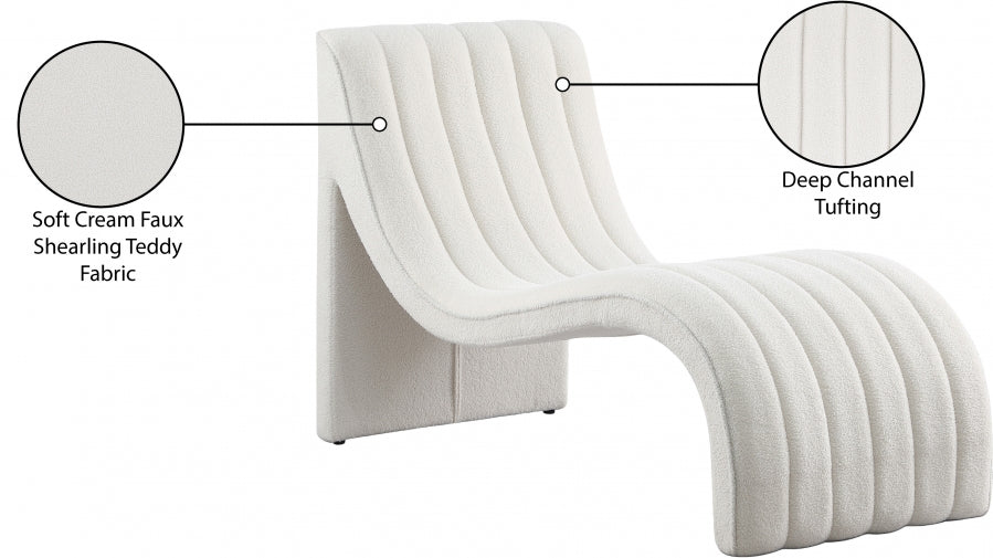 Chaise longue en tissu Orian Teddy
