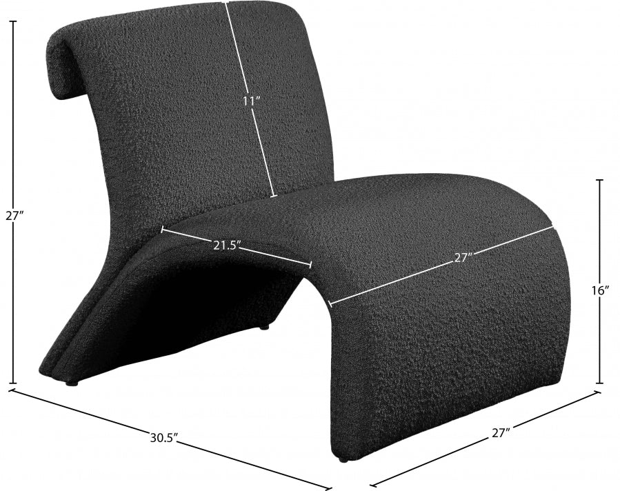 Mulberry Boucle Fabric Upholstered Accent Chair