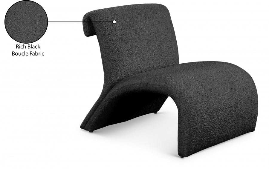 Mulberry Boucle Fabric Upholstered Accent Chair