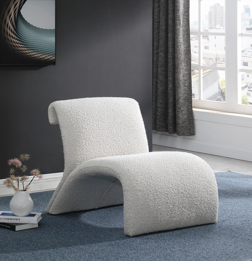 Mulberry Boucle Fabric Upholstered Accent Chair