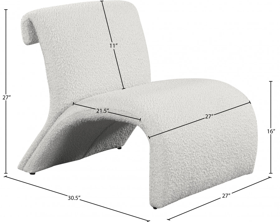 Mulberry Boucle Fabric Upholstered Accent Chair