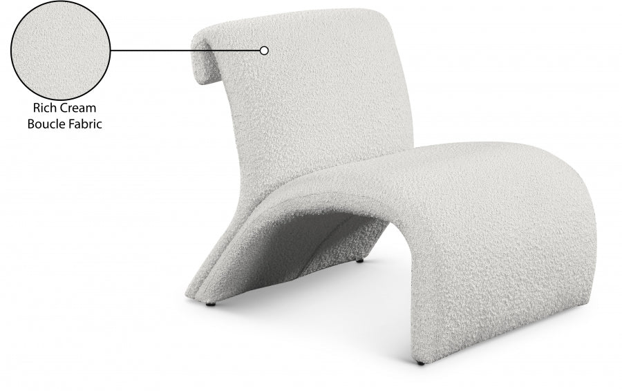 Mulberry Boucle Fabric Upholstered Accent Chair