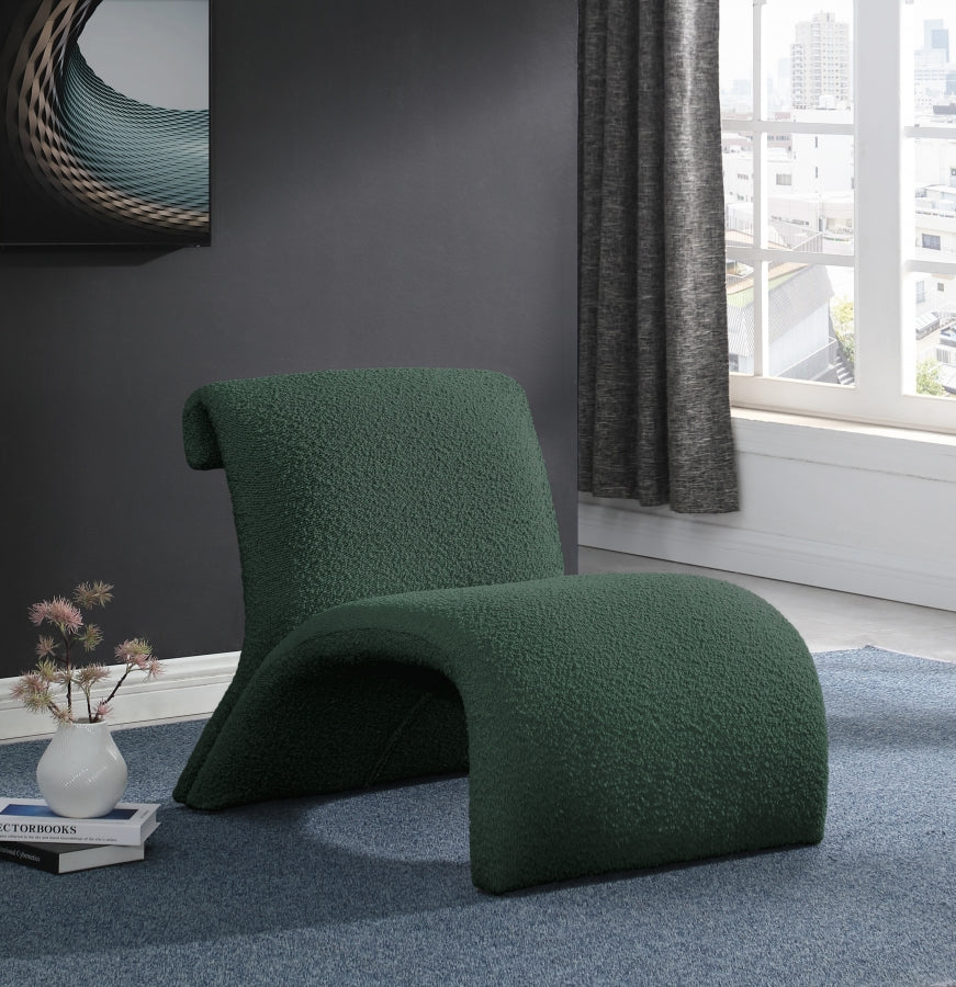 Mulberry Boucle Fabric Upholstered Accent Chair