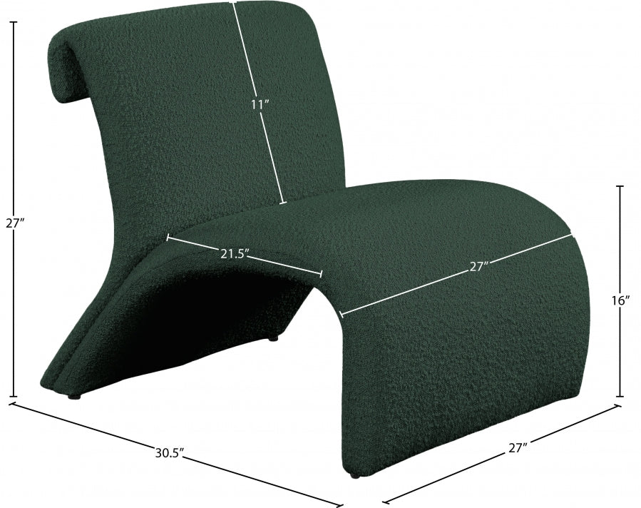 Mulberry Boucle Fabric Upholstered Accent Chair