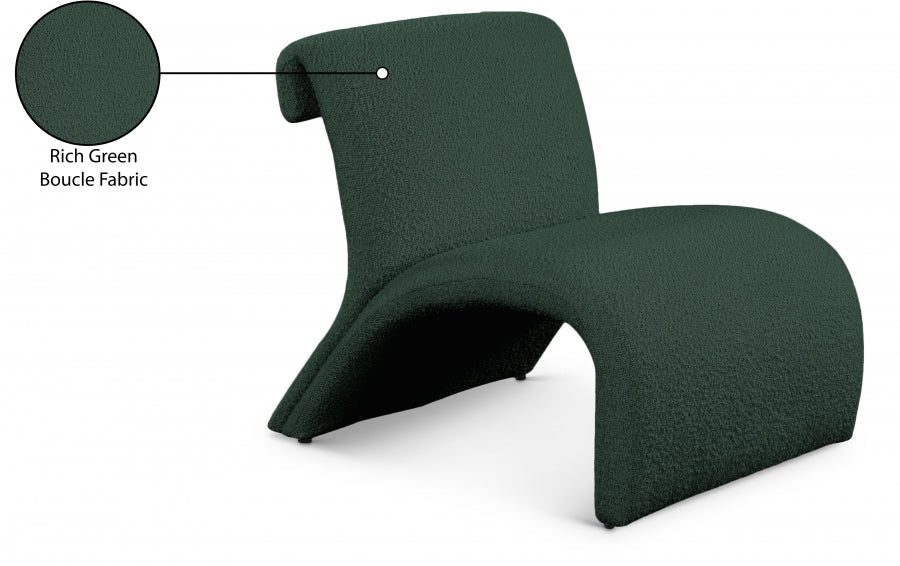 Mulberry Boucle Fabric Upholstered Accent Chair