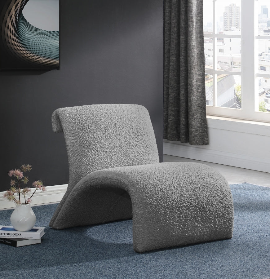 Mulberry Boucle Fabric Upholstered Accent Chair