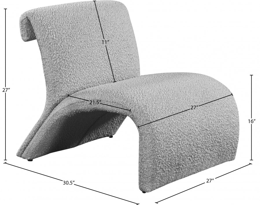 Mulberry Boucle Fabric Upholstered Accent Chair