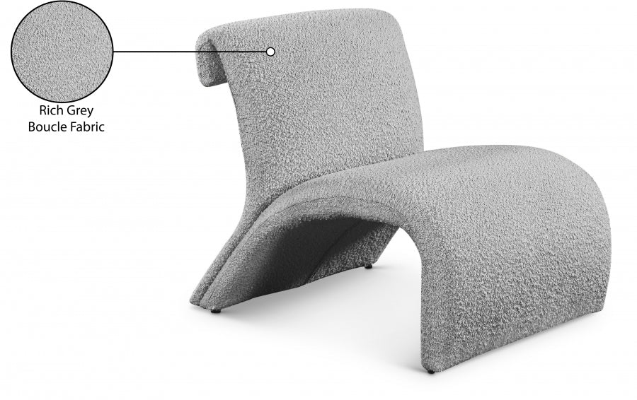 Mulberry Boucle Fabric Upholstered Accent Chair