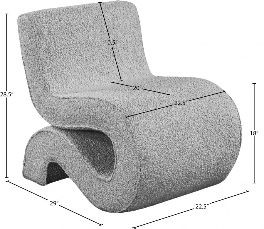 Fauteuil d'appoint rembourré en chenille Vivi