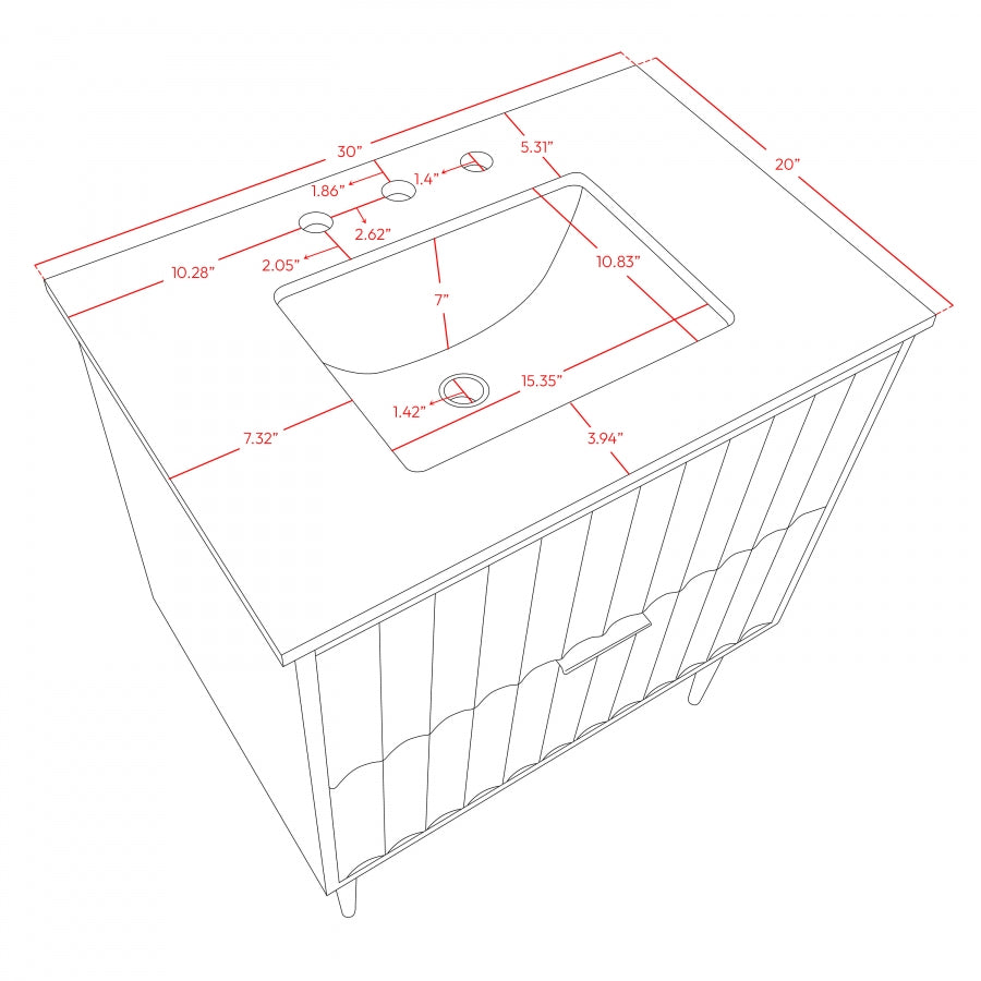 Modernist Engineered Stone Top And Solid Wood Base (brushed gold) Bathroom Vanity