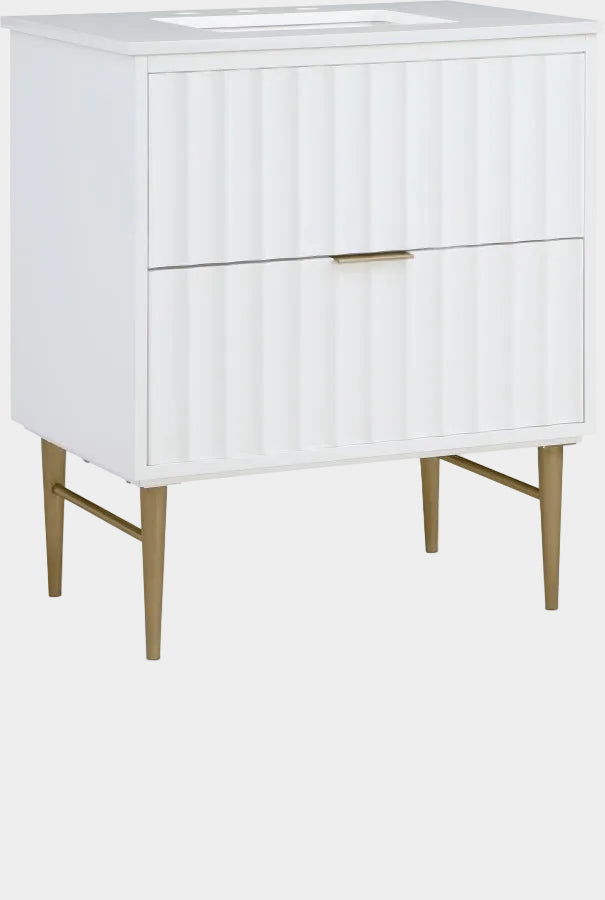 Modernist Engineered Stone Top And Solid Wood Base (brushed gold) Bathroom Vanity