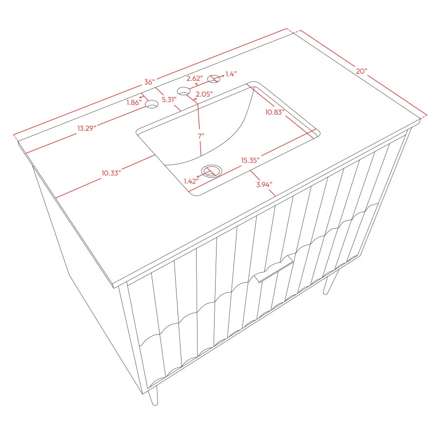 Modernist Engineered Stone Top And Solid Wood Base (brushed gold) Bathroom Vanity