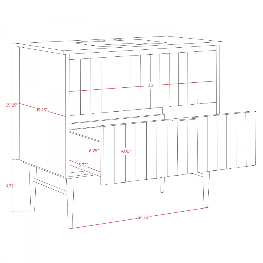 Modernist Engineered Stone Top And Solid Wood Base (brushed gold) Bathroom Vanity