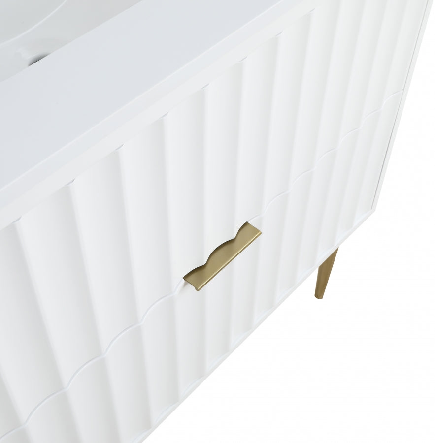 Modernist Engineered Stone Top And Solid Wood Base (brushed gold) Bathroom Vanity