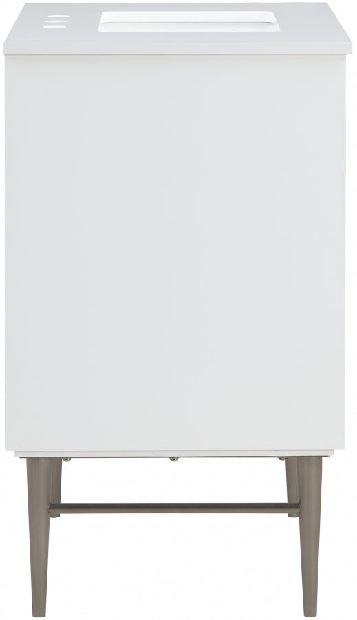 Modernist Engineered Stone Top And Solid Wood Base (brushed chrome) Bathroom Vanity