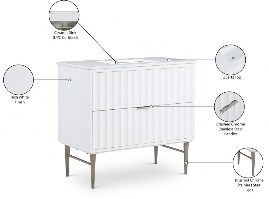 Meuble-lavabo mural pour salle de bain avec lavabo inclus