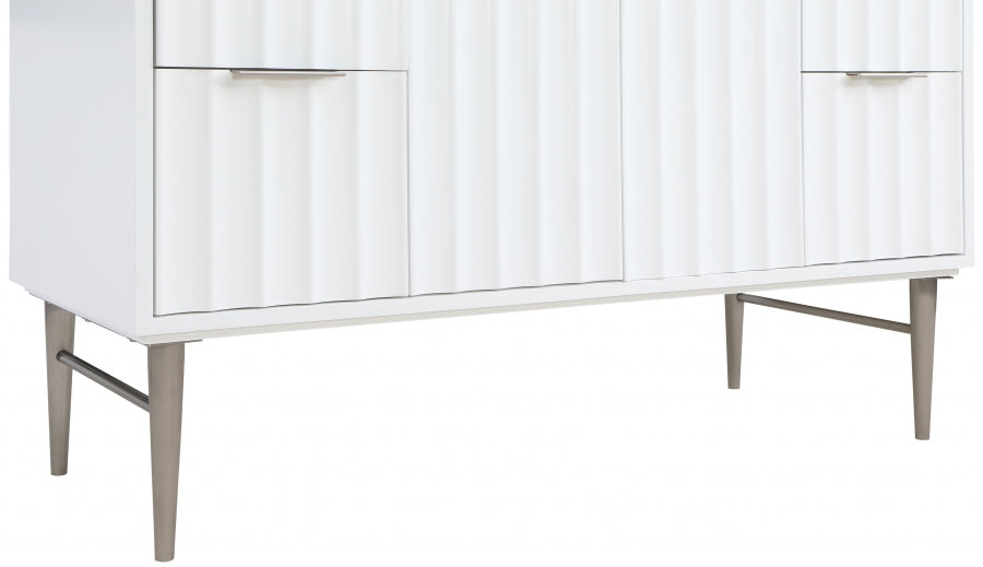 Modernist 48" Engineered Stone Top And Solid Wood Base Bathroom Vanity