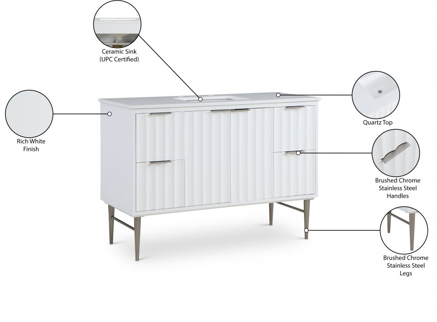 Meuble-lavabo mural pour salle de bain avec lavabo inclus