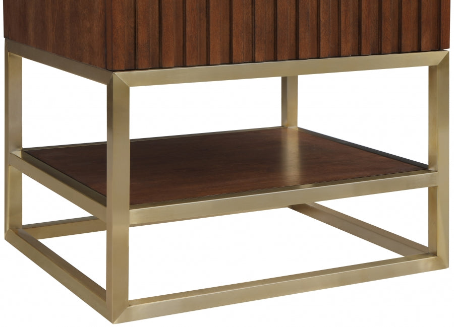 Monad Genuine Marble Top, Steel And Glass Base Vanity