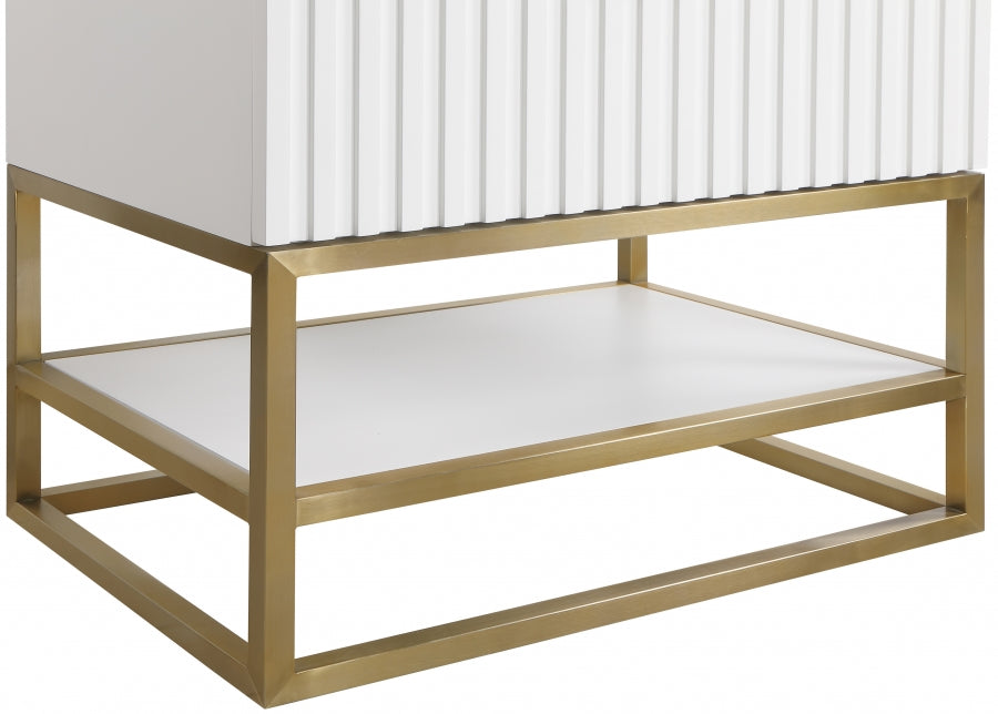 Monad Genuine Marble Top, Steel And Glass Base Vanity