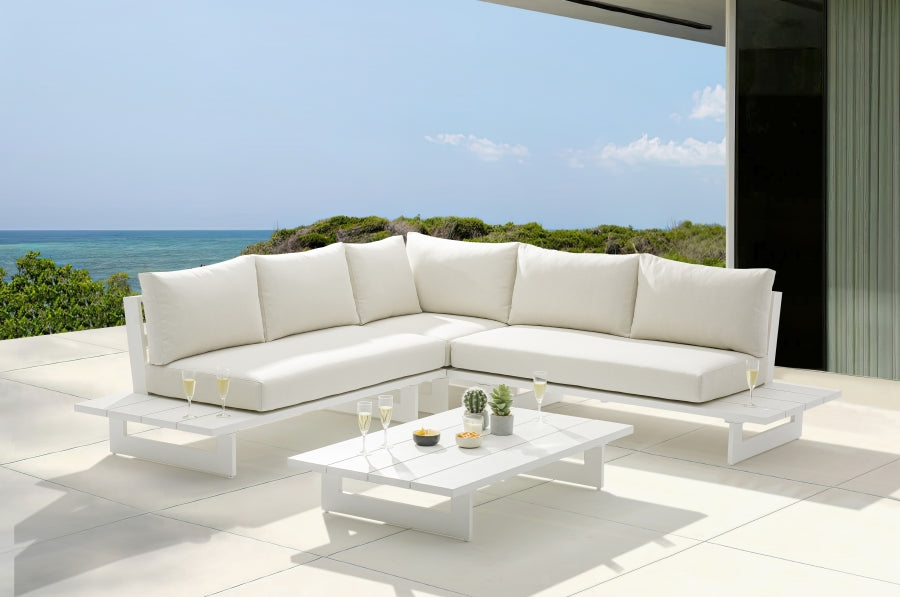Maldives 102" Water Resistant Fabric Upholstered Outdoor Patio Modular Sectional