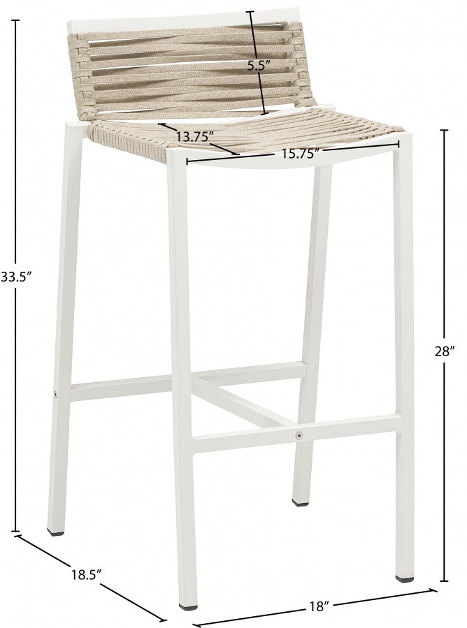 Maldives Mesh And Rope Fabric Outdoor Patio Bar Stool