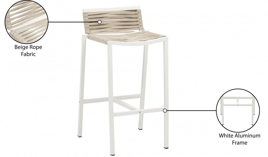 Maldives Mesh And Rope Fabric Outdoor Patio Bar Stool