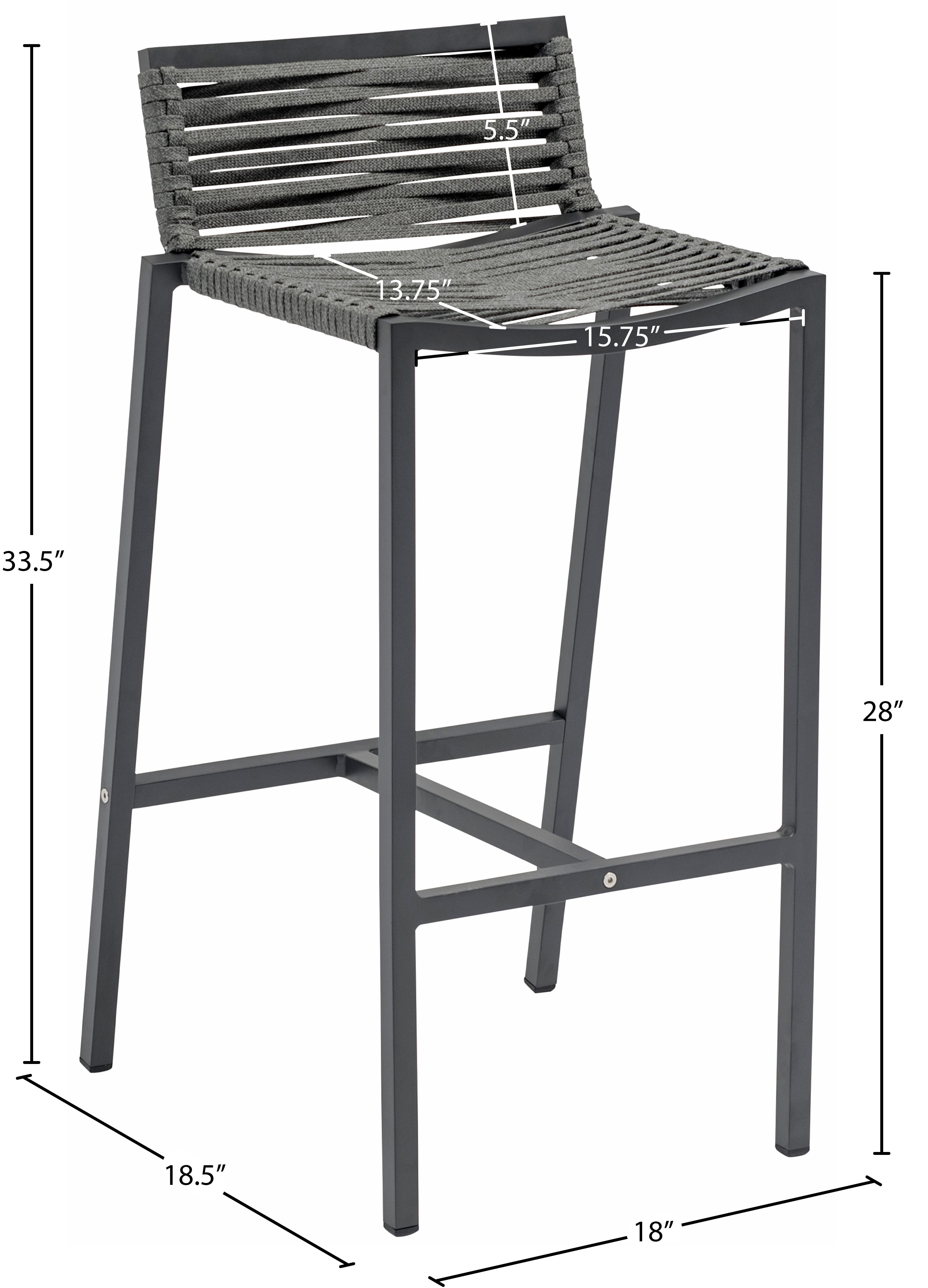 Maldives Mesh And Rope Fabric Outdoor Patio Bar Stool