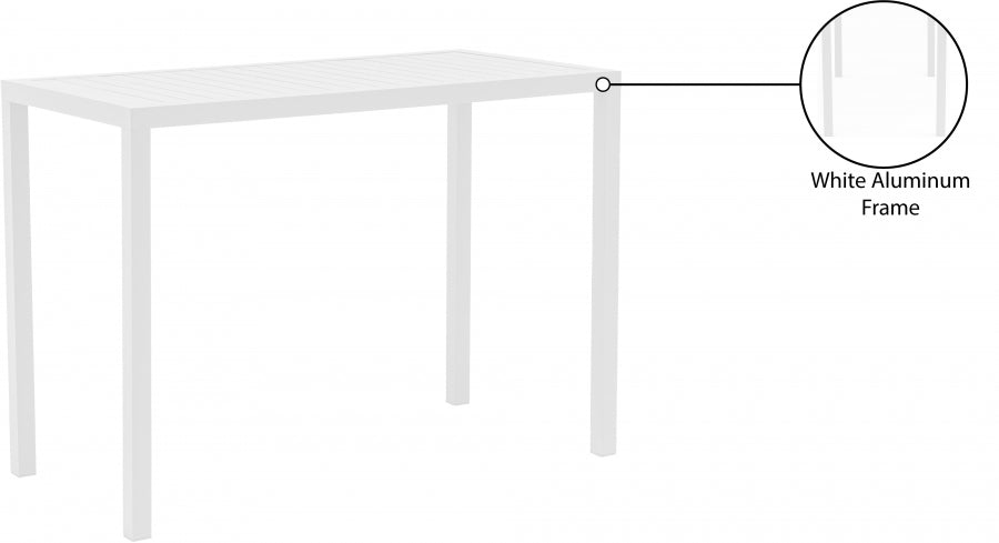 Maldives Aluminum Outdoor Patio Rectangle Bar Table